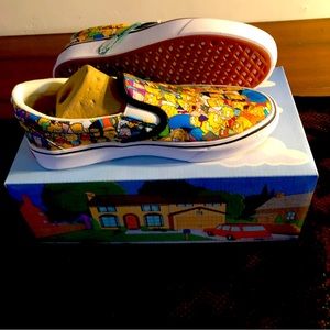 Bans x The Simpsons ComfyCush Slip-On, size 7 in woman. Brand new w/box.